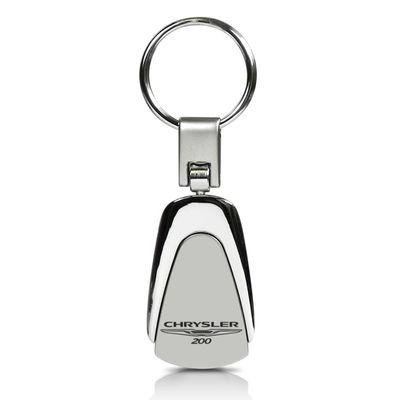AU-TOMOTIVE GOLD Teardrop Key Chain for Chrysler 200 (Silver)