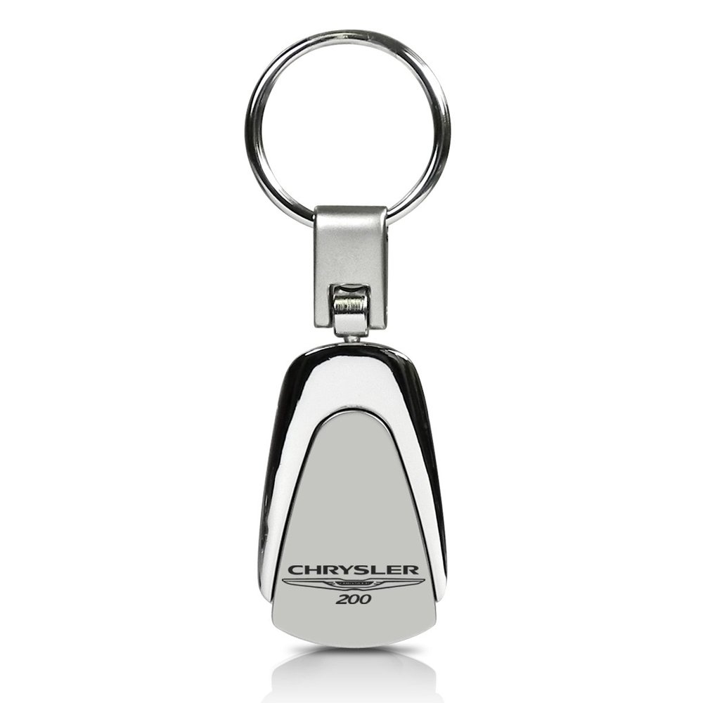 AU-TOMOTIVE GOLD Teardrop Key Chain for Chrysler 200 (Silver)