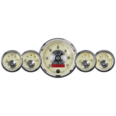 Auto Meter 2000 Prestige Antique Ivory LCD Odometer Gauge - 5 Piece