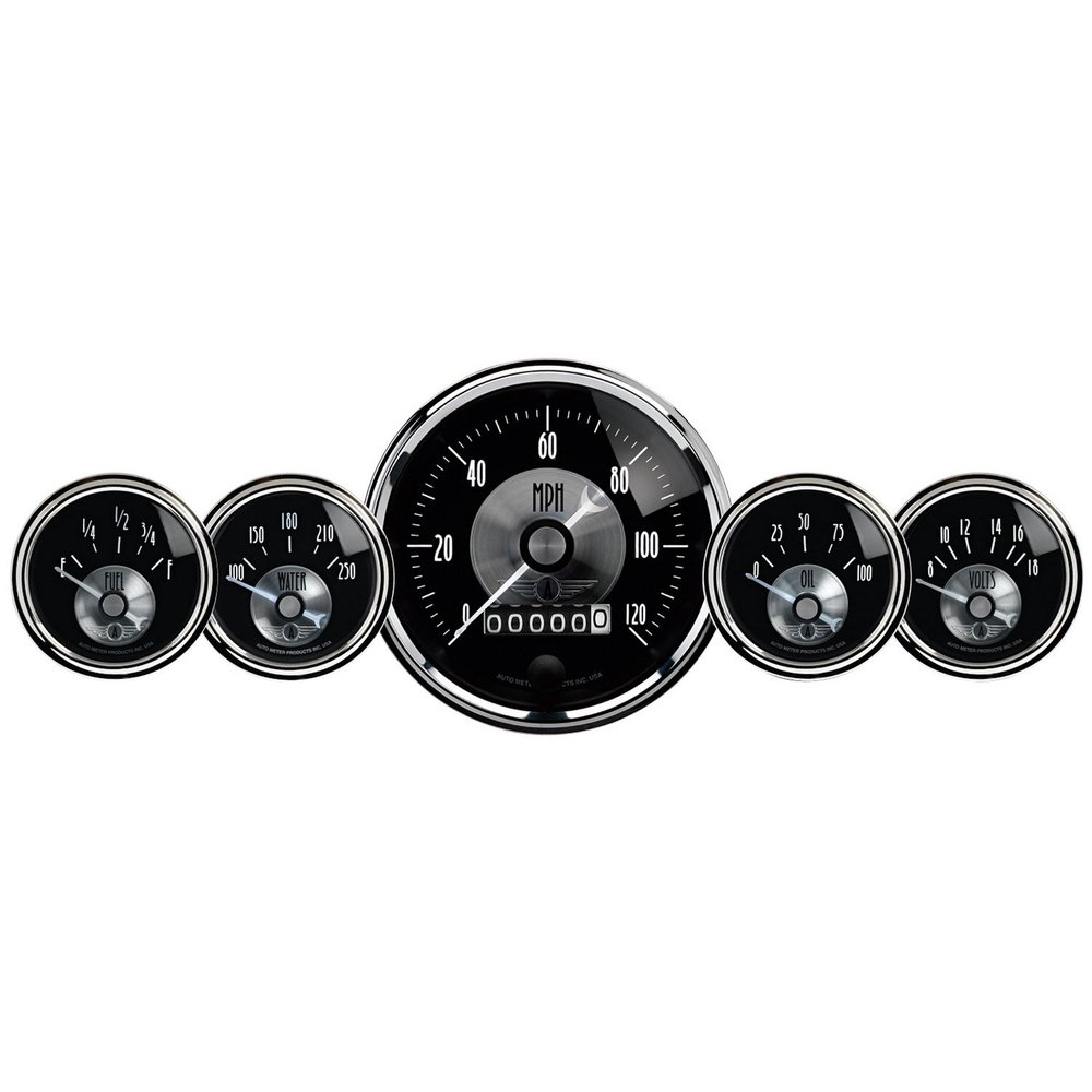 Auto Meter 2003 Prestige Black Diamond Wheel Odometer Gauge - 5 Piece