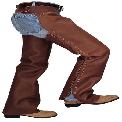 Weaver Leather Shotgun Full Grain Leather Work Chaps, Brown, Small
