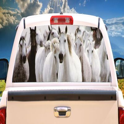 SignMission Horses Rear Window Graphic Horse Scene Tint Decal View Thru Vinyl