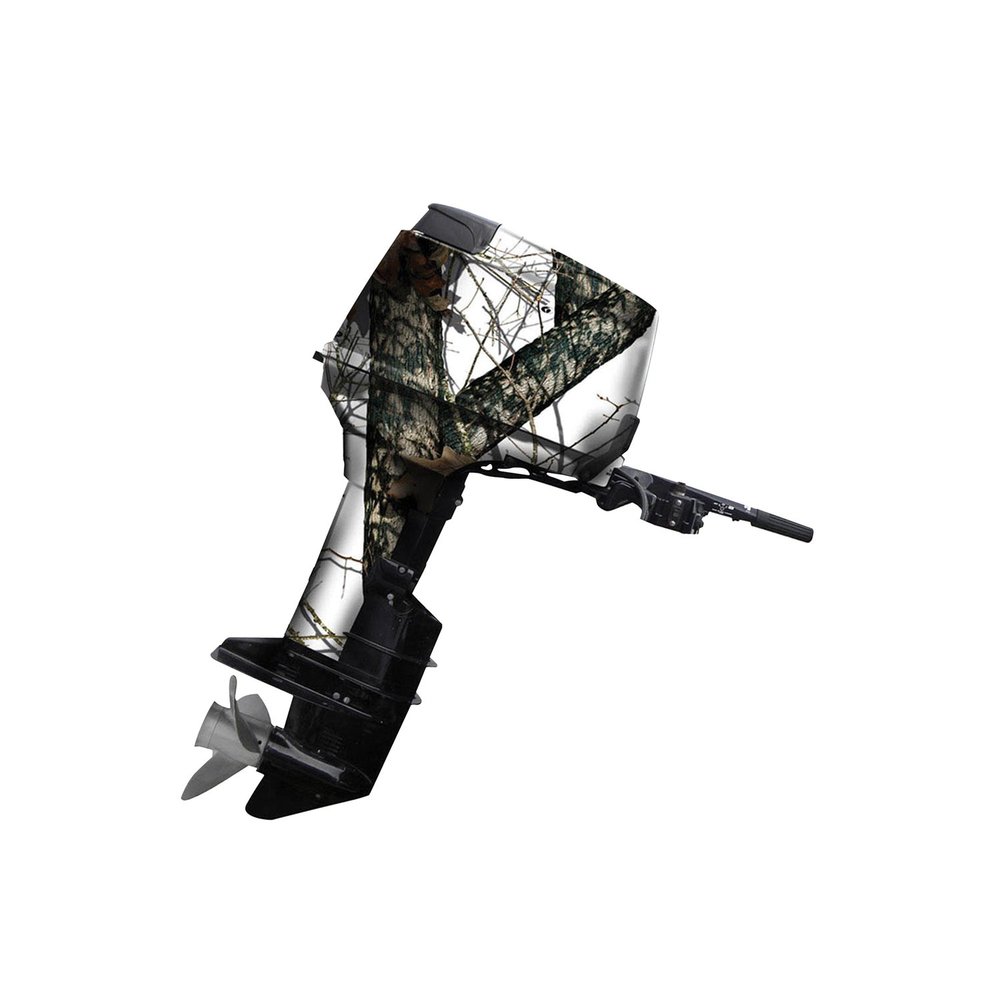 Mossy Oak Graphics Winter Camo Boat Motor Wrap Kit - Easy to Install Vinyl Wrap with Matte Finish - 20 HP Or Less Kit