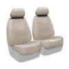 Coverking Custom Fit Front 50/50 Manual Bucket Seat Cover for Select Chevrolet Models - Premium Leatherette Solid (Cashmere) view 1