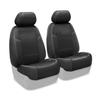 Coverking Custom Fit Front 50/50 Bucket Seat Cover for Select Ford Models - Premium Leatherette Solid (Charcoal Gray) view 1