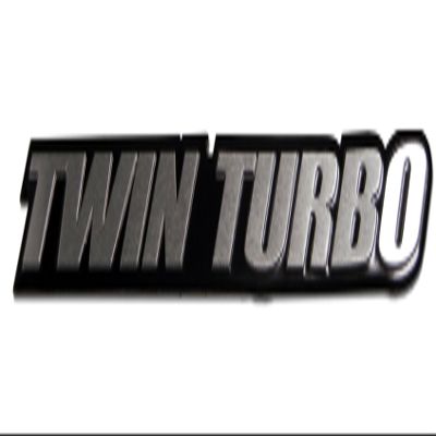 Twin Turbo Aluminum Emblem Badge Compatible with GMC Yukon Suburban Pickup Truck Power Boat