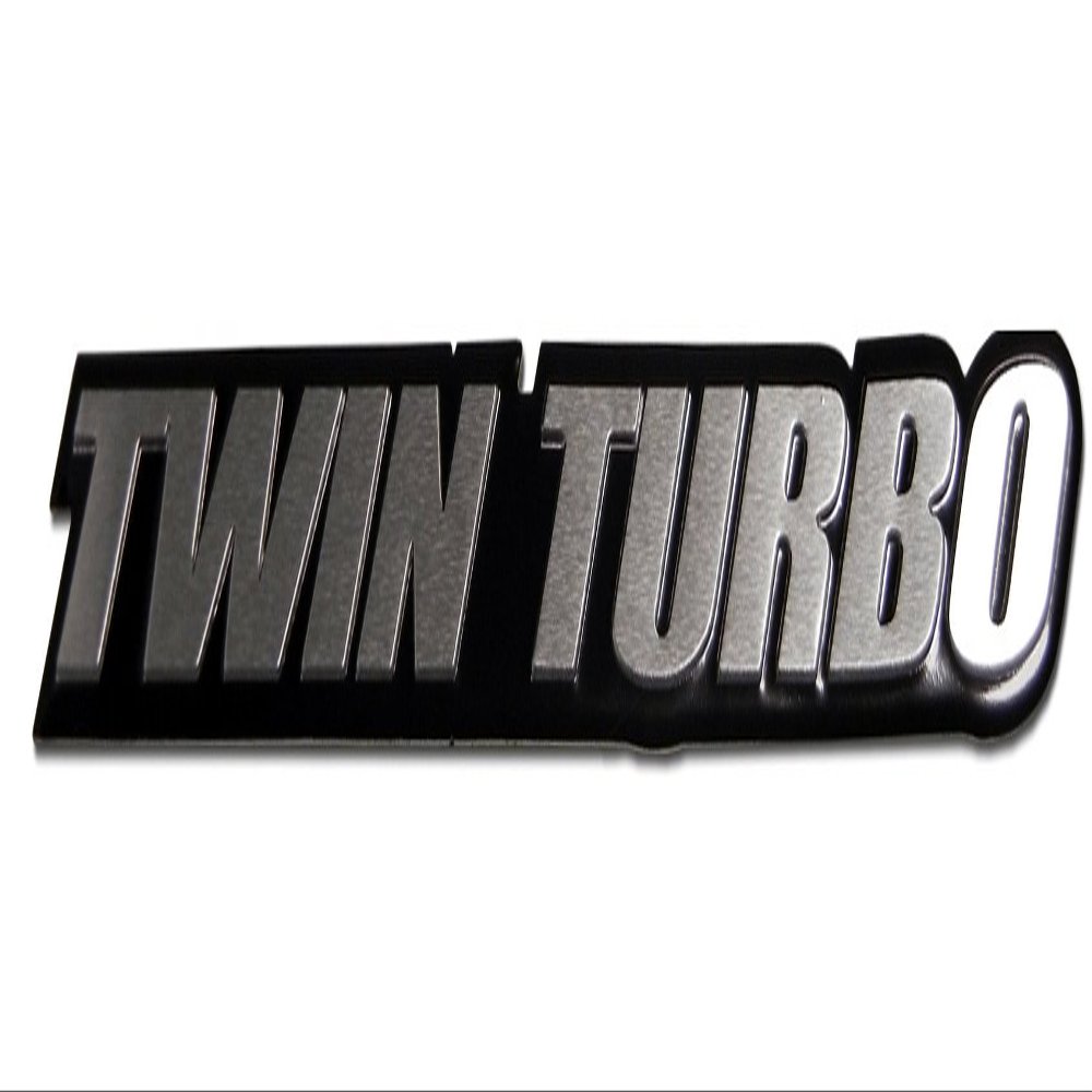 Twin Turbo Aluminum Emblem Badge Compatible with GMC Yukon Suburban Pickup Truck Power Boat