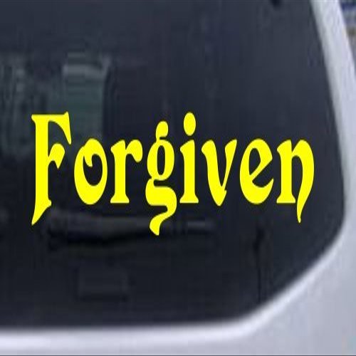8in X 1.9in Yellow -- Forgiven Christian Car Window Wall Laptop Decal Sticker