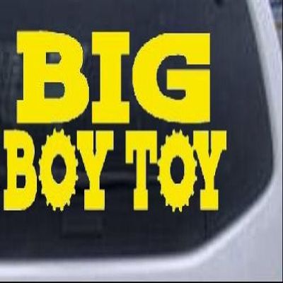 8in X 3.4in Yellow -- Big Boy Toy Off Road Car Window Wall Laptop Decal Sticker