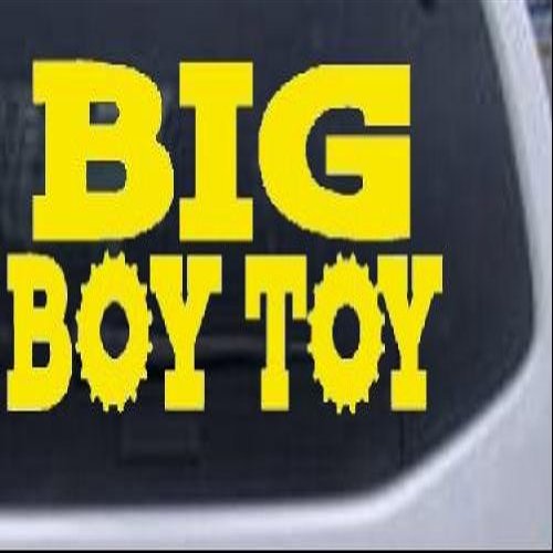 8in X 3.4in Yellow -- Big Boy Toy Off Road Car Window Wall Laptop Decal Sticker