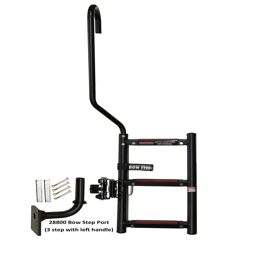 Quality Mark 28801 Bow Step - 3-Step, Starboard , Black