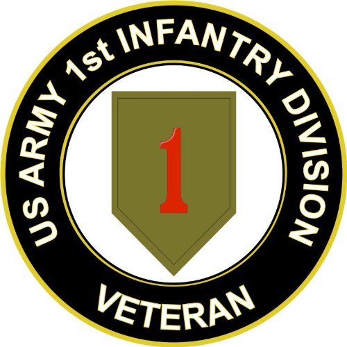3.8" US Army 1st Infantry Division Veteran Decal Sticker