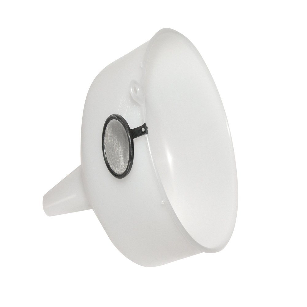 WirthCo Funnel King 90090 Extra Heavy Duty Polyethylene Funnel, 144 oz (4.5 L) Natural, 8-1/8 in Top ID, 10 in Height, with 100 Grit Mesh Filter