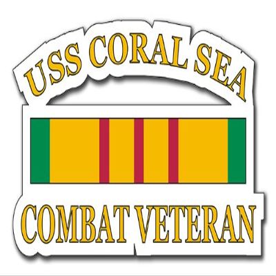 USS Coral Sea Vietnam Combat Veteran Decal Sticker 3.8"