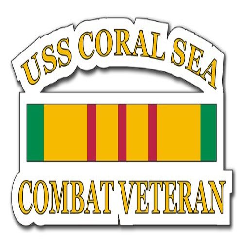 USS Coral Sea Vietnam Combat Veteran Decal Sticker 3.8"
