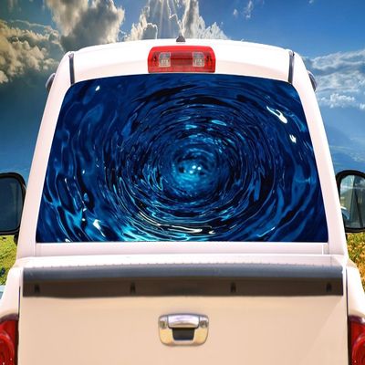 SignMission Blue Water Rear Window Graphic Back Truck Decal SUV View Thru Vinyl