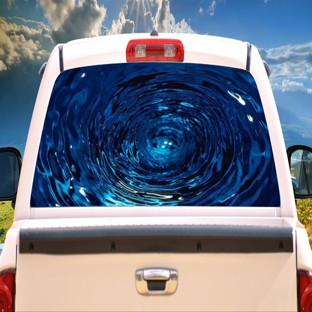SignMission Blue Water Rear Window Graphic Back Truck Decal SUV View Thru Vinyl