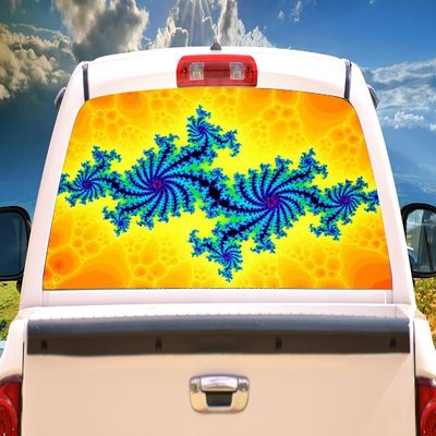 SignMission Fractal Trip Rear Window Graphic Back Truck Decal SUV View Thru Vinyl