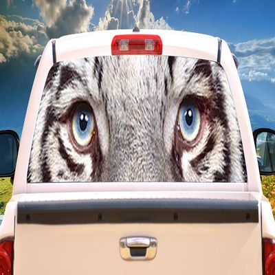 SignMission White Tiger Rear Window Graphic Decal Tint Film Back Animal car