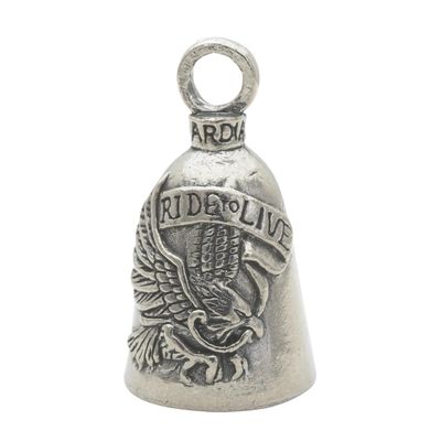 Guardian Bell Live to Ride Good Luck Bell w/Keyring & Black Velvet Gift Bag | Motorcycle Bell | Lead-Free Pewter | Good Luck Gift to Friends & Family | Bike Bell | Made in USA