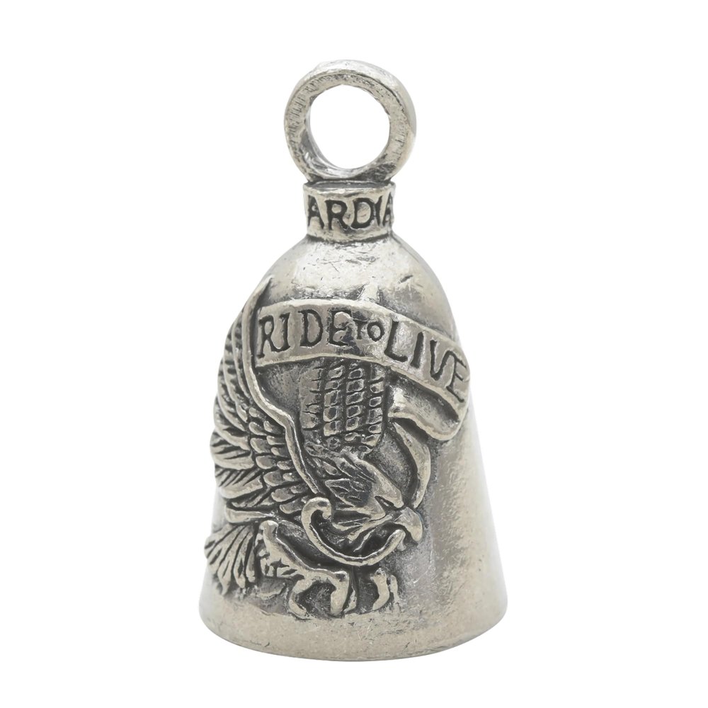 Guardian Bell Live to Ride Good Luck Bell w/Keyring & Black Velvet Gift Bag | Motorcycle Bell | Lead-Free Pewter | Good Luck Gift to Friends & Family | Bike Bell | Made in USA