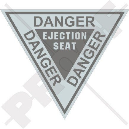 DANGER EJECTION SEAT LowVis USAF USMC Martin Baker 4,7" (120mm) Vinyl Sticker, Decal