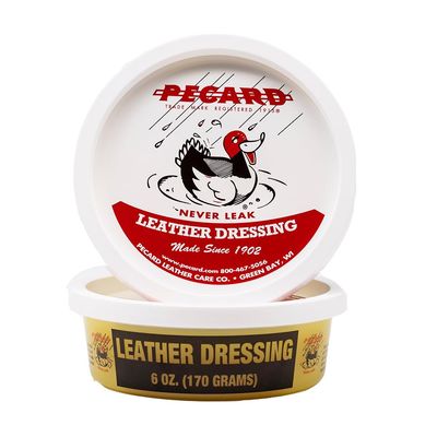 Pecard Leather Dressing 6 oz Waterproofer and All-Purpose Leather Conditioner for Oil-Tanned, Chrome-Tanned, and Exotic Leathers Cleans, Conditions, and Preserves