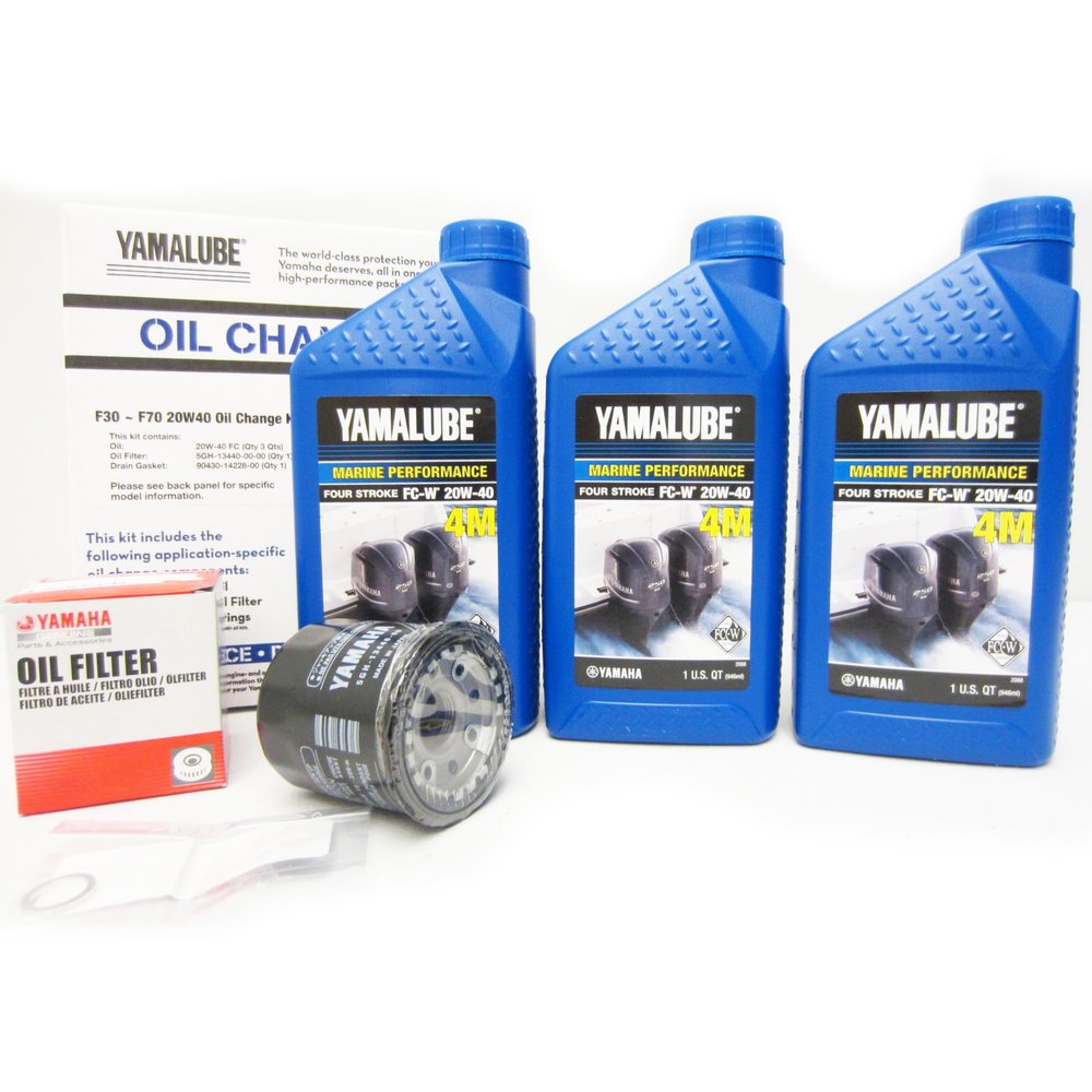 Yamaha New OEM Yamalube 20W40 Oil Change Kit, LUB-MRNSM-KT-20