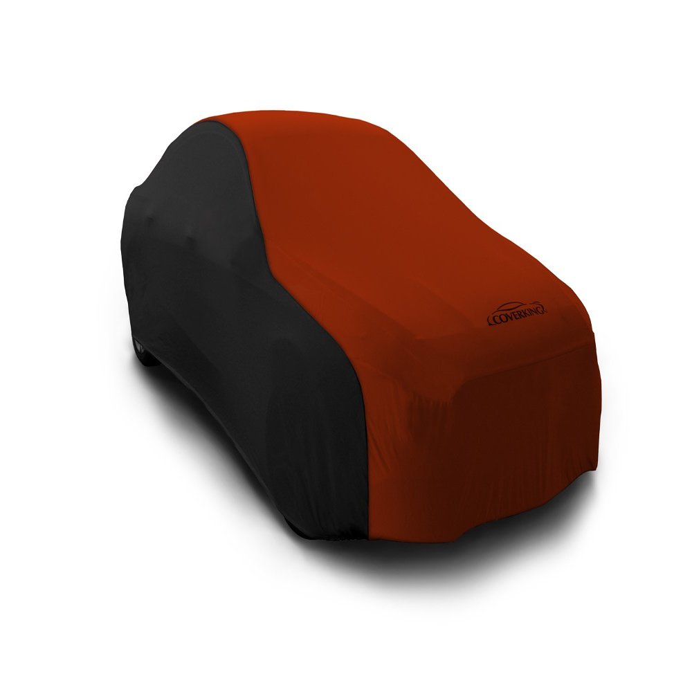 Coverking Custom Car Cover for Select Buick Roadmaster Models - Satin Stretch (Inferno Orange with Black Sides)