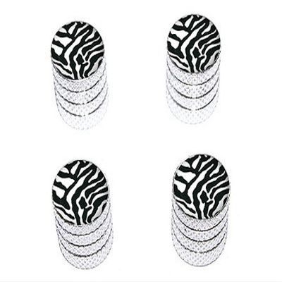 GRAPHICS & MORE Zebra Print - Tire Rim Wheel Valve Stem Caps - Aluminum