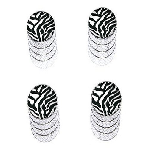 GRAPHICS & MORE Zebra Print - Tire Rim Wheel Valve Stem Caps - Aluminum