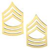 US Army Master Sergeant Gold Collar Device Rank Insignia Pair view 1