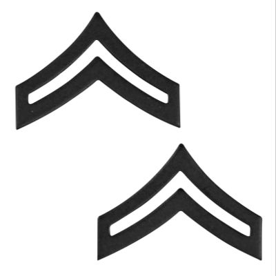 US Army Corporal Black Collar Device Rank Insignia Pair