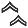 US Army Corporal Black Collar Device Rank Insignia Pair view 1