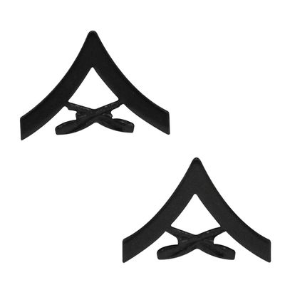 Marine Corps Lance Corporal Black Collar Device Rank Insignia Pair