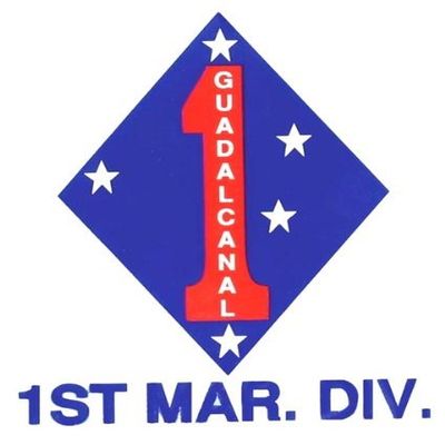 1ST MARINE DIVISION"GUADALCANAL" DECAL OUTSIDE DECAL 4"X3"