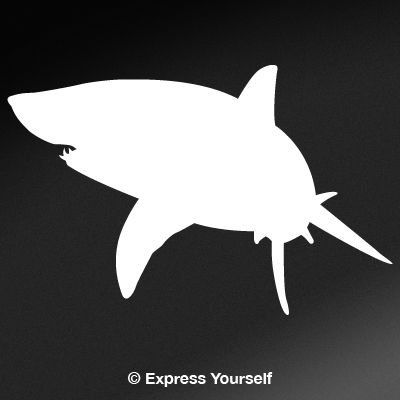 Express Yourself White Death (White - Reverse Image - Small) Decal Sticker - Saltwater Fish Collection