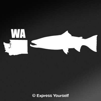 Express Yourself Products WA Steelhead Trout State Fish (White - Small) Decal Sticker - State Fish Collection