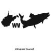 Express Yourself WV Brook Trout State Fish (Black - Large) Decal Sticker - State Fish Collection view 1