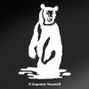 Express Yourself Products Grizzly Standing (White - Reverse Image - Medium) Decal Sticker - Big Game Collection - Bear view 1