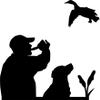 Duck Call (Black - Reverse Image - Medium) Decal Sticker - Waterfowl Collection view 1