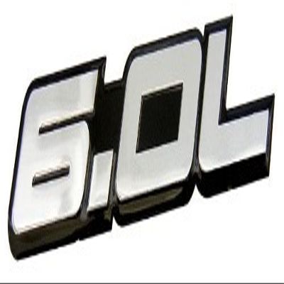ERPART 6.0L Liter in Silver on Black Highly Polished Aluminum Car Truck Engine Swap Nameplate Badge Logo Emblem Compatible with Ford