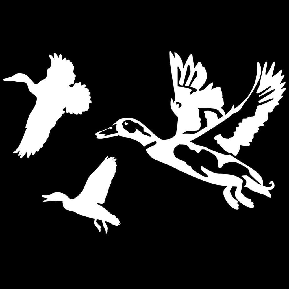 Ducks Jukin 12 (White - Reverse Image - Medium) Decal Sticker - Waterfowl Collection