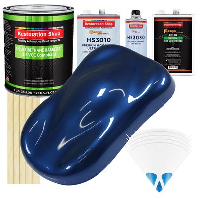 Restoration Shop Daytona Blue Urethane Basecoat Paint - Medium Gallon Kit