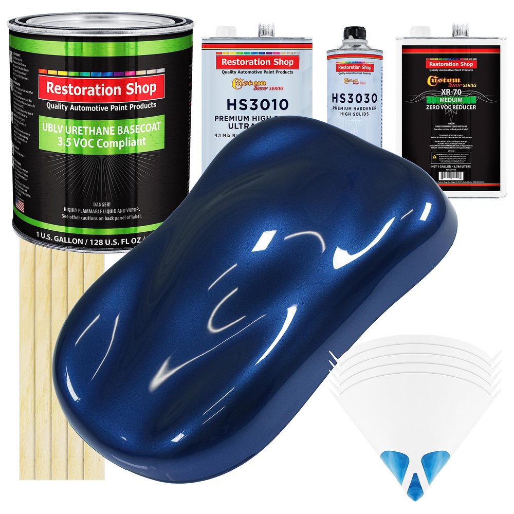 Restoration Shop Daytona Blue Urethane Basecoat Paint - Medium Gallon Kit