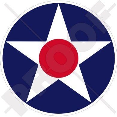 US Army Air Corps USAAC WWII Aircraft Roundel USAF USA 4" (100mm) Vinyl Sticker, Decal