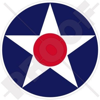 US Army Air Corps USAAC WWII Aircraft Roundel USAF USA 4" (100mm) Vinyl Sticker, Decal
