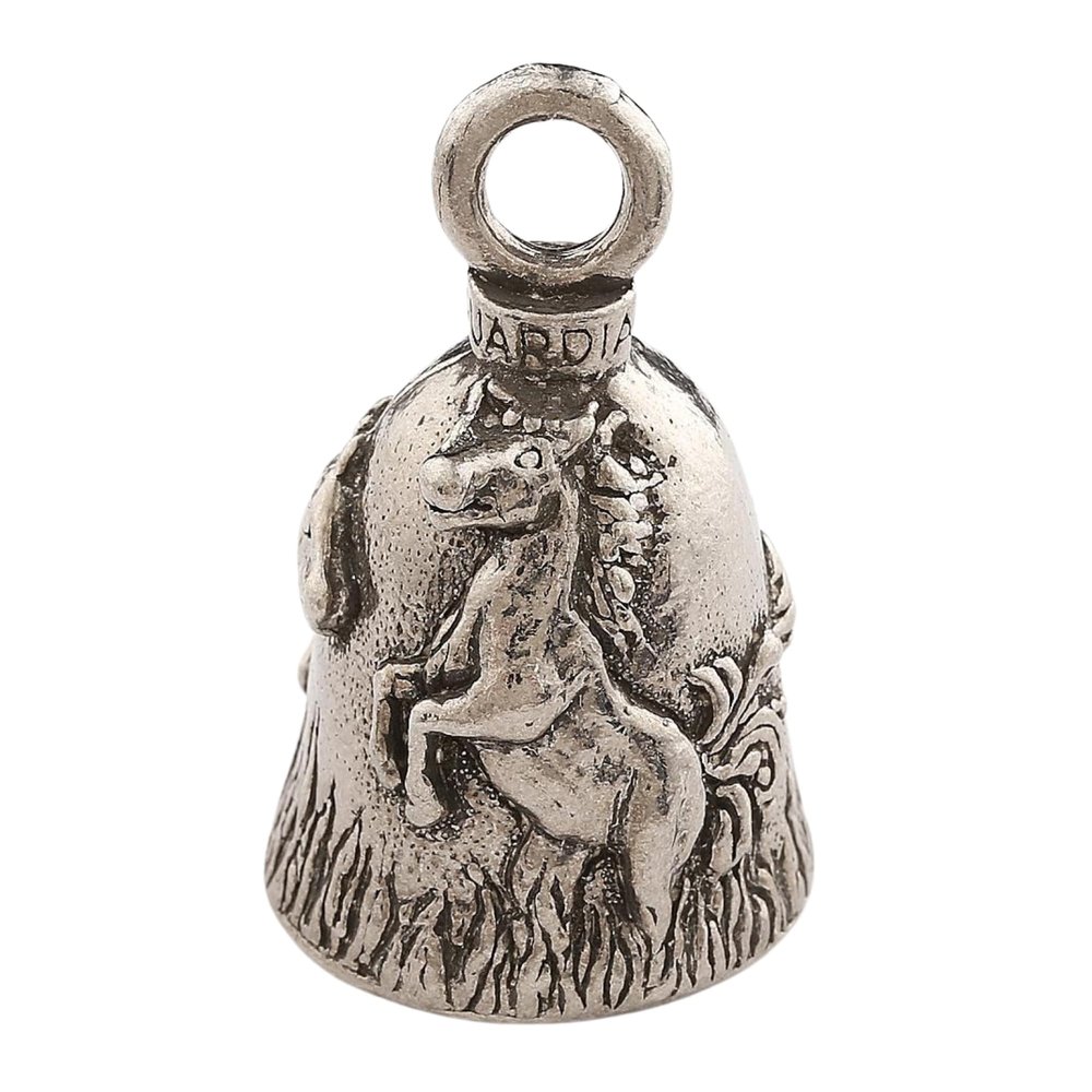 Guardian Bell Mustang Good Luck Bell w/Keyring & Black Velvet Gift Bag | Motorcycle Bell | Lead-Free Pewter | Good Luck Gift to Friends & Family | Bike Bell | Made in USA