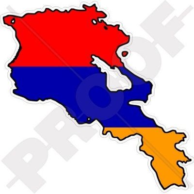 ARMENIA Armenian Map-Flag 4" (100mm) Vinyl Bumper Sticker, Decal