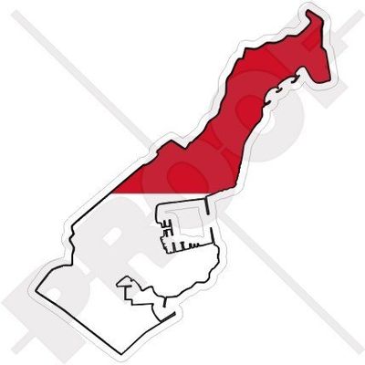 MONACO Map-Flag Monte Carlo 4.7" (120mm) Vinyl Bumper Sticker, Decal